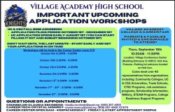 College Application Workshop Flyer with dates